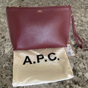 NWT A.P.C PARIS MAIKO POUCH IN VINO